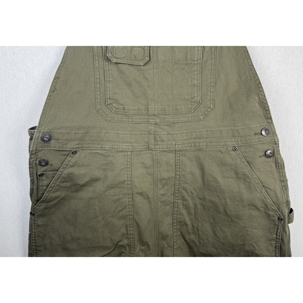 Duluth Trading Co DuluthFlex Fire Hose Bib Overalls Olive Green Womens XL-29 - Picture 3 of 11